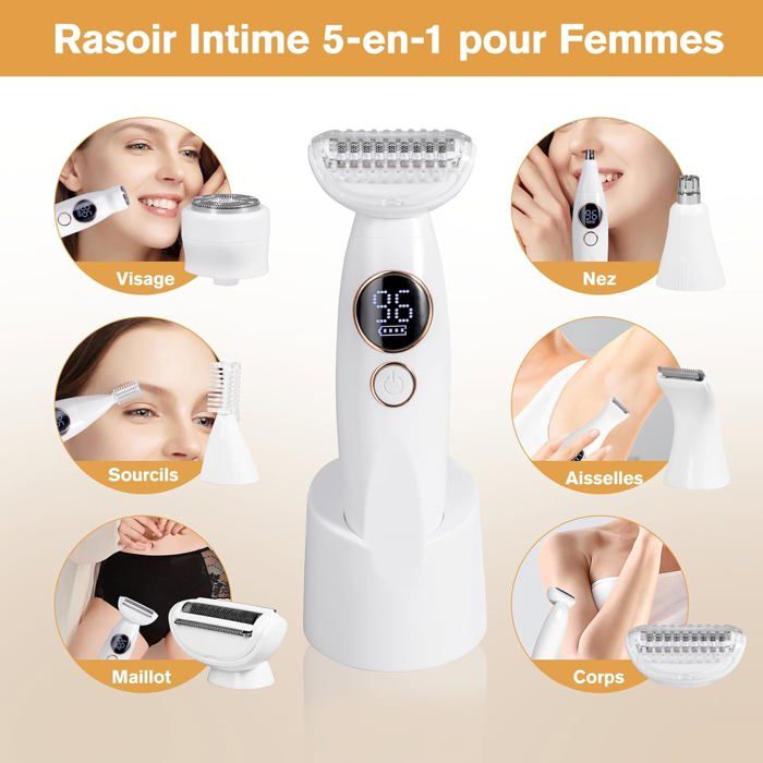 Rasoir électrique femme 5 en 1 TRAHOO Étanche IPX7 Sans fil 5 — free download