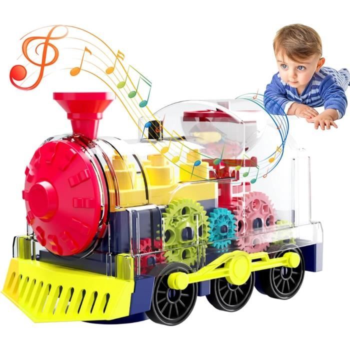 Train Electrique Enfant,Jouet Bebe Musical 2 3 Ans Train,Jouet pour  autiste,Fonctionnement à Piles,Aspect Transparent - Cdiscount