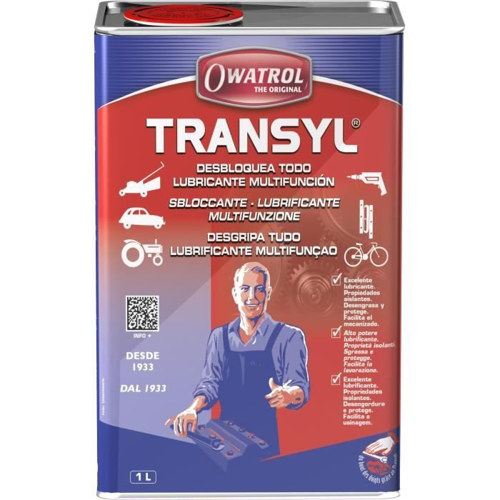Transyl OWATROL TRANSYL Dégrippant et Lubrifiant Multifonction - Aérosol - 1L ...