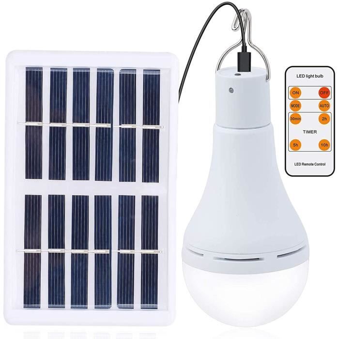 Ampoule Solaire, Ampoule LED Portable 150LM à Alimentation Solaire Pour L'extérieur Avec Chargeur USB DC5V, Lampe Solaire De Camping Pour Poulailler, Hangar, Randonnée, Pêche, éclairage De Tente