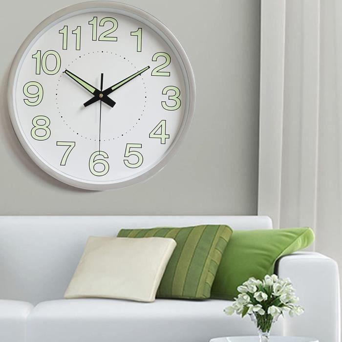 Lot De 2 Pendules Murales Silencieuses 20CM Rose - Horloges Décoratives Sans Tic-Tac Pour Chambre Et Salon