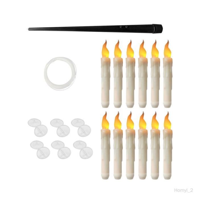 12x bougies flottantes suspendues bougies coniques sans flamme avec  télécommande bougies flottantes Halloween pour fête Jaune - Cdiscount Maison