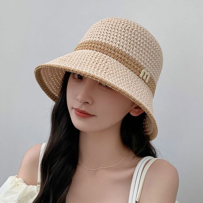 Chapeau De Plage Tressé Paille à Large Bord - Protection Solaire Unisexe Pour Femmes Et Hommes, Idéal été