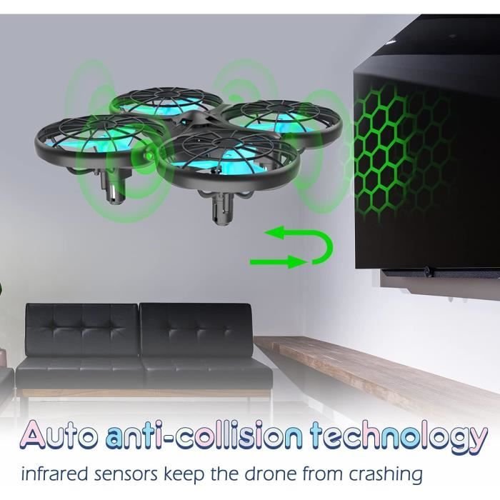 Loolinn Drone Enfant X26 – Anti-collision Automatique, Sécurisé, Facile à Piloter, Avec 2 Batteries – Cadeau Idéal