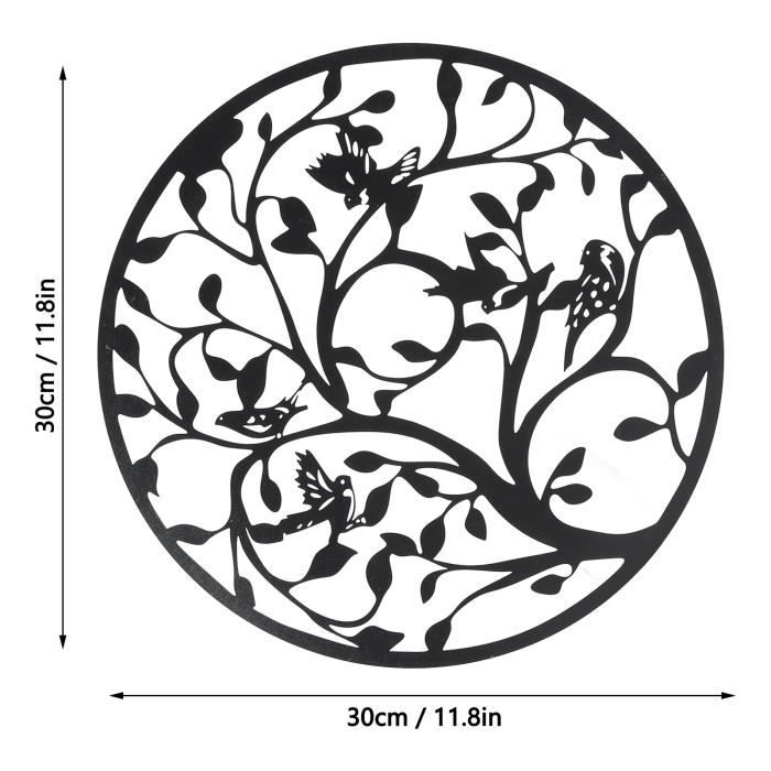BOXOB Arbre de Vie Art Mural Métal, 35cm Moderne Décoration Murale Ronde Délicate Mère & Enfants Design Arbre Familial Parfait pour Salon Chambre Jardin Décoration Intérieure