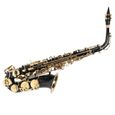 minifinker saxophone mi bémol Kit de Saxophone Alto E, Tube de pliage plat en laiton et électrophorèse à musique saxophone Noir-2
