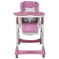 Chaise haute Deluxe et Réhausseur bébé couleur Rose-2