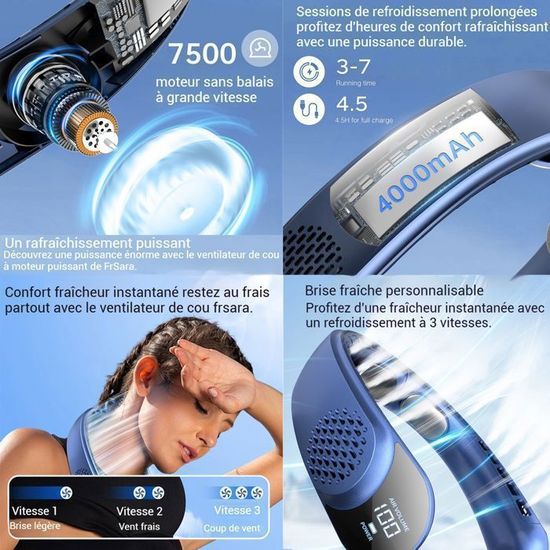 1 Pièce Ventilateur Suspendu De Cou Portable Et Rechargeable Usb Mini, Ventilateur De Bureau