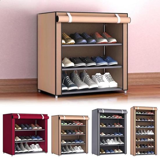 Meuble à chaussures,4-5-6-8-10 niveaux chaussures armoire de rangement  chaussures étagère avec couverture - Type 48x46cm Pink - Cdiscount Maison