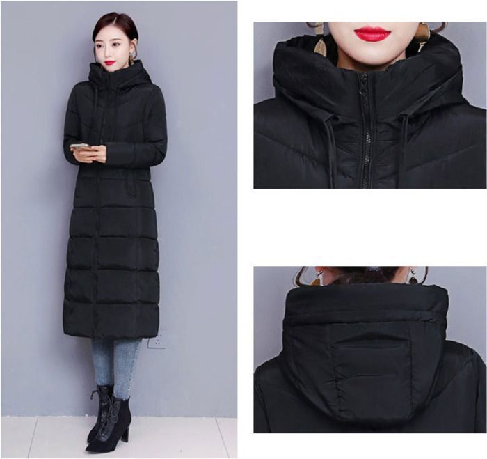 LAEMILIA Manteau D'hiver Long Et épais à Capuche En Fausse Fourrure Pour Femme - Chaud Matelassé - Doudoune Rembourrée - Avec Ceinture - Coupe-vent, Blanc, XS