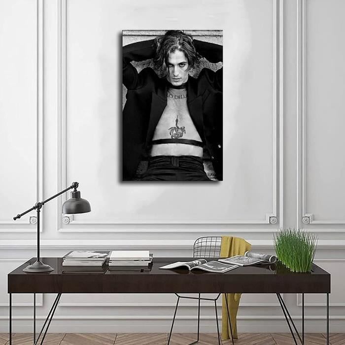 KESIMO Poster du groupe de rock Måneskin noir et blanc - Impression sur  toile - Décoration murale moderne pour chambre à coucher - 60 x 90 cm :  : Cuisine et Maison