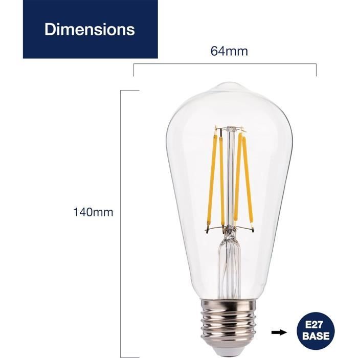 Ampoule Edison décorative à filament dimmable E27 60 W