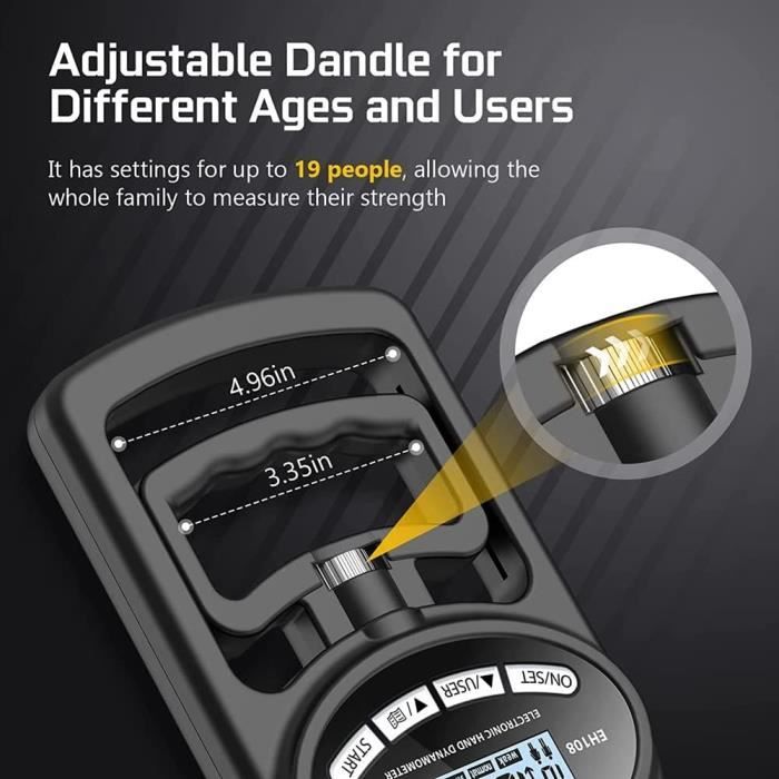 Handeful Dynamomètre De Main Force De Préhension Entraîneur