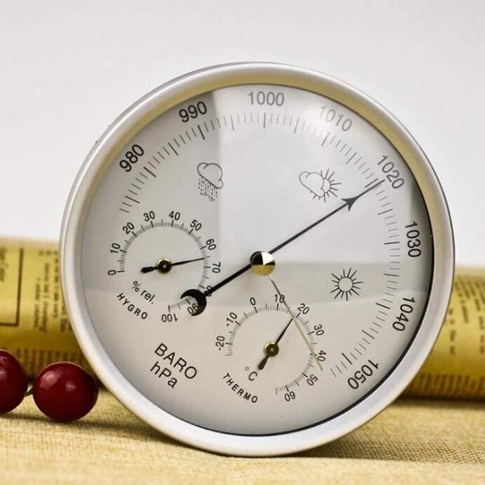 Thermomètre hygromètre baromètre analogique Terdens