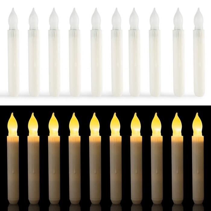 Lot de 12 bougies chauffe-plats sans flamme à piles LED avec lumière  blanche chaude vacillante pour mariage, festival, Hallowe[1578] - Cdiscount  Maison