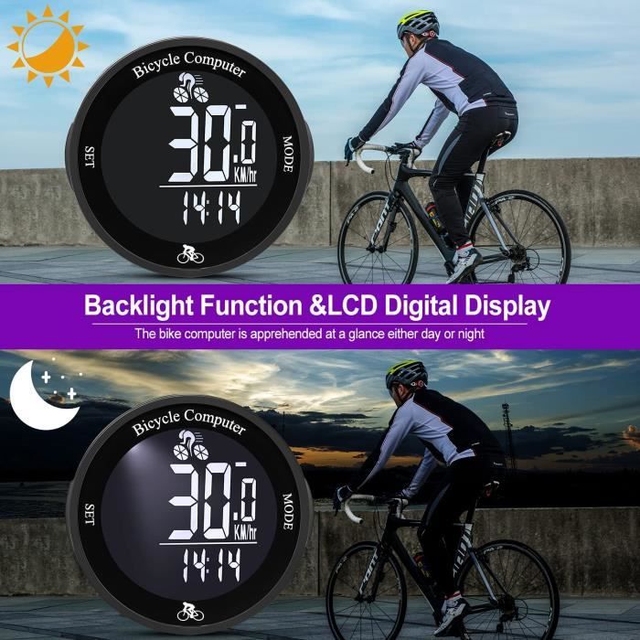 Compteur de Velo Sans Fil etanche 24 Fonctions Compteur kilometrique Chronometre avec Retroeclairage pour velo de route et VTT Cdiscount Sport