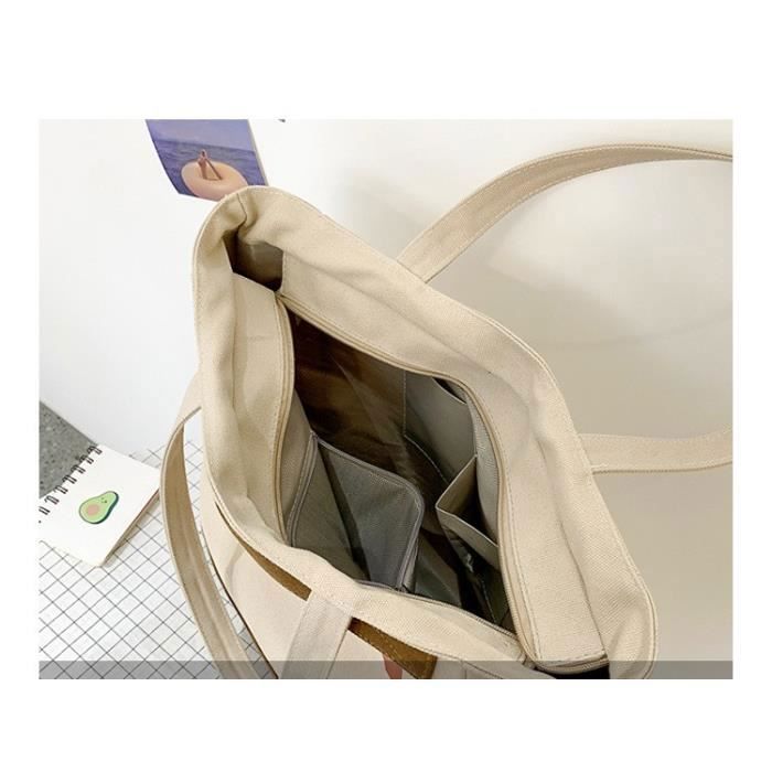 Sac Main En Toile Grande Capacit A4 Port Epaule Sac