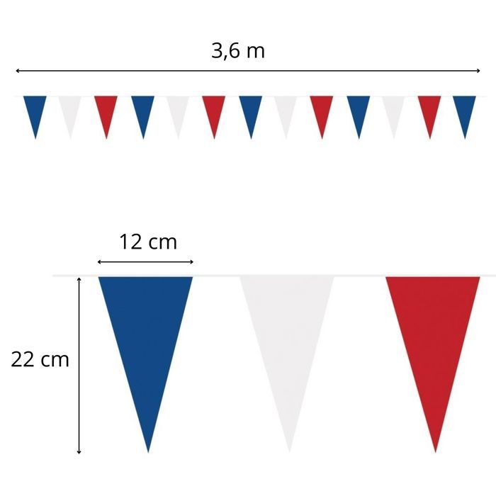 G2PLUS Guirlande Fanions 12m Coton Rouge Blanc - 42 Drapeaux Triangle Pour Baptême Mariage Anniversaire