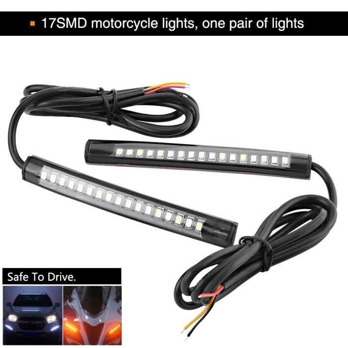 Clignotants Moto LED Yizhet - Mode Flowing - 12V Étanches - Universels 10mm - Pack De 4