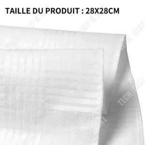 Lot 6 Mouchoirs Homme 100% Coton King Size 50cm Style Square - Blanc Classique Et Élégant