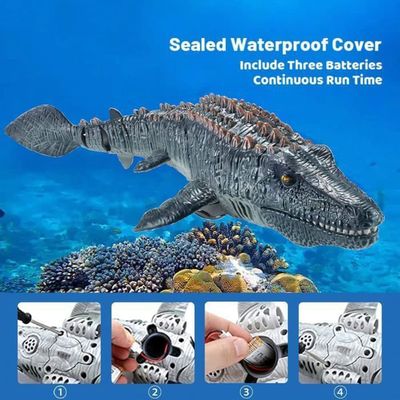 Jeux Aquatiques Enfants Mosasaurus RC Bateau Télécommandé - Jouet Nageur Avec Jet D'eau Pour Enfants 2.4GHz Bateau Télécommandé Adulte