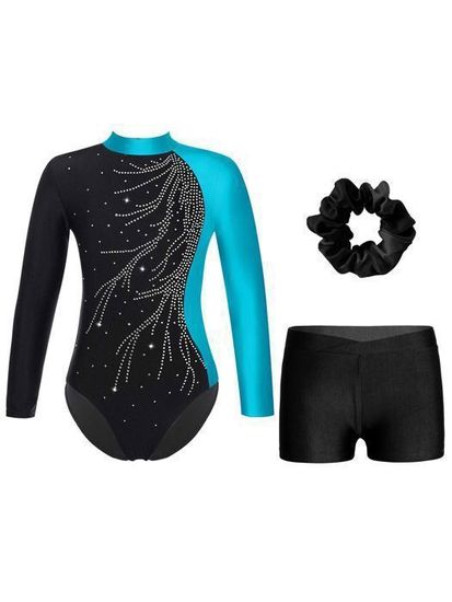 Robe De Danse Strass Sans Manches – 100% Polyester – Pour Patinage, Ballet, Gymnastique – Compétition Et Spectacle - 3