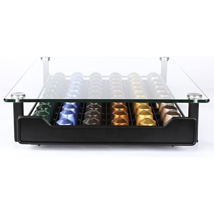 Porte-Capsules Nespresso Tournant - Support Pour 80 Dosettes - Organisateur De Comptoir Avec Base Anti-Dérapante