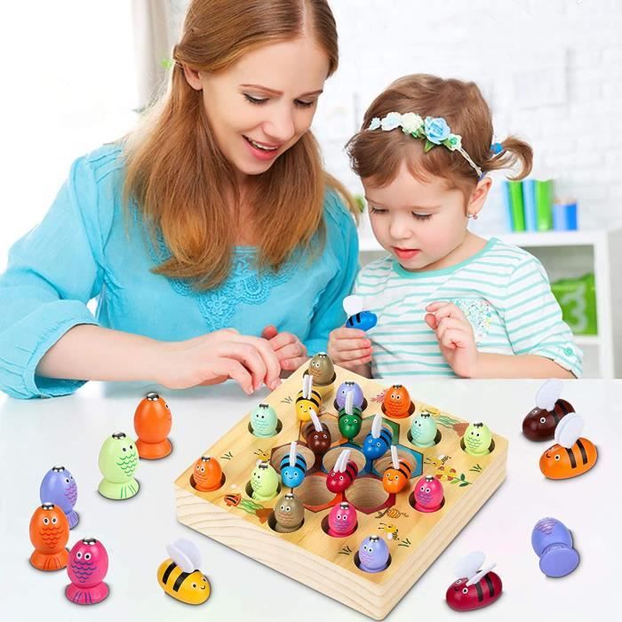 Jeux d'apprentissage,Montessori jouets pour bébé enfants maths jouets  éducatifs en bois 5 en 1 numéros de compte - Type Round fish - Cdiscount  Jeux - Jouets