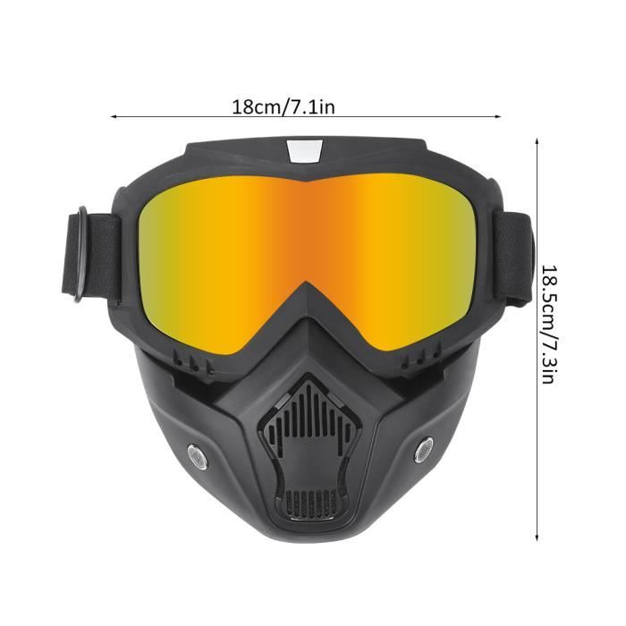 Masque Coupe-vent + Lunettes pour Moto, Ski, Sports en Plein Air (Neuf) -  Équipement moto