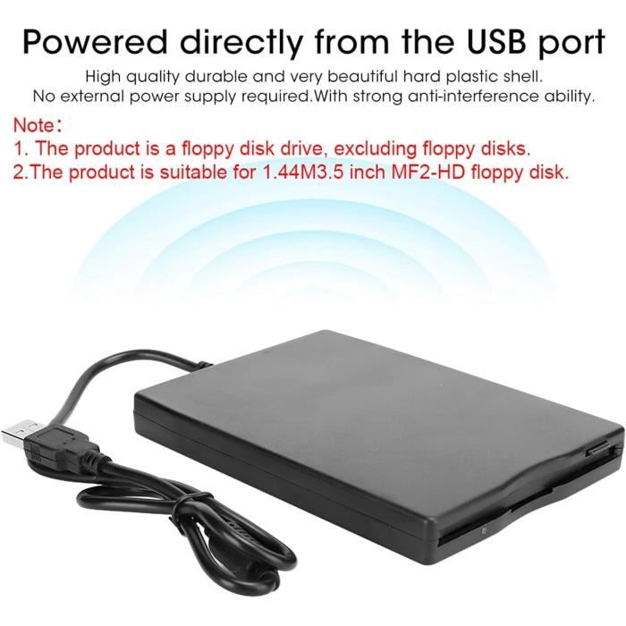 Lecteur De Disquettes Externe USB 3.5" - Plug & Play Pour Windows, Ultra Fin Et Portable