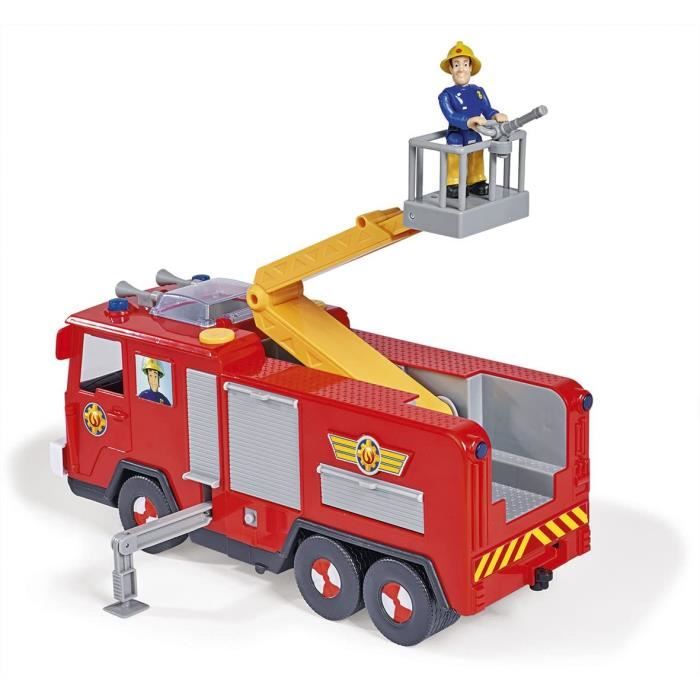 SIMBA Sam Le Pompier Camion Jupiter Série 13 Avec Sons Et Lumières - Figurines Sam Et Radar Incluses