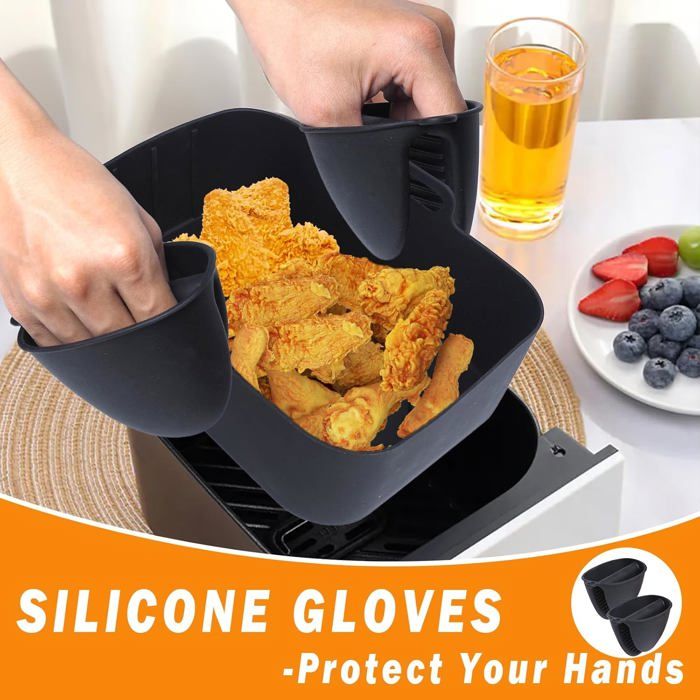 Accessoires Friteuse Sans Huile - Set Silicone Et Inox Pour Ninja AF300EU/AF400EU, Tower T17088 - 7.6L-9.5L