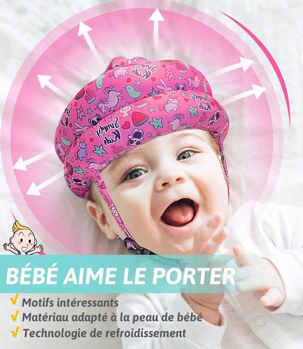 Protection Tête Bébé Anti-chute Avec Genouillères - Forme Dragon, Bleu - Coussin Amortissant Tête Et Dos - Sangles Réglables - Pour Apprentissage Marche, Rampement - Dès 6 Mois