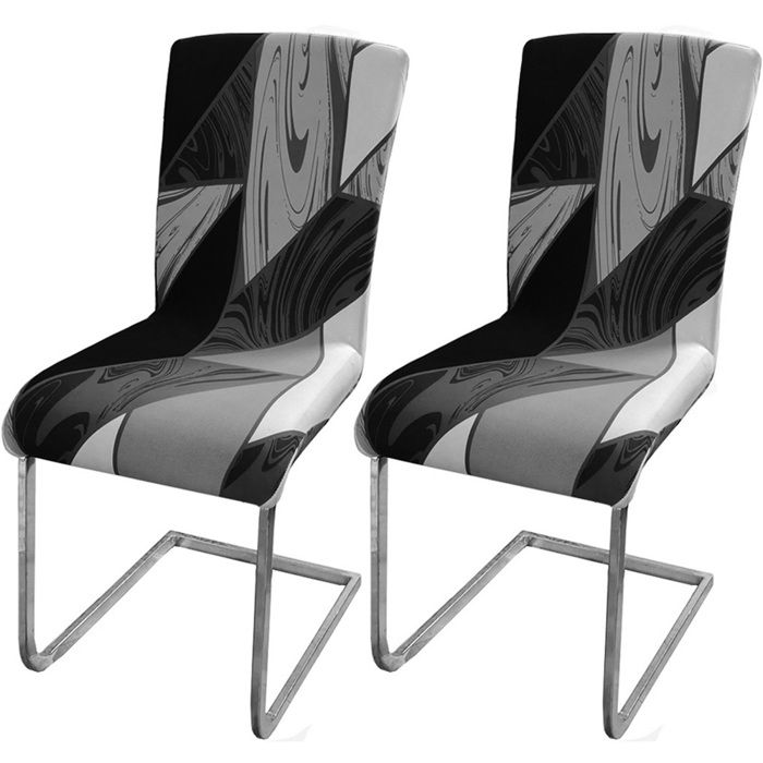Housses De Chaises Extensibles 4 Pièces - Design Géométrique - Lavable Machine - Jaotto