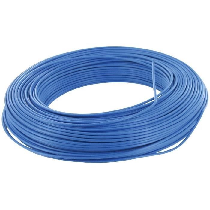 Câble Electraline H07V-K 3G1.5 - 25m - Noir/Bleu/Jaune-Vert - Pour Installations Électriques