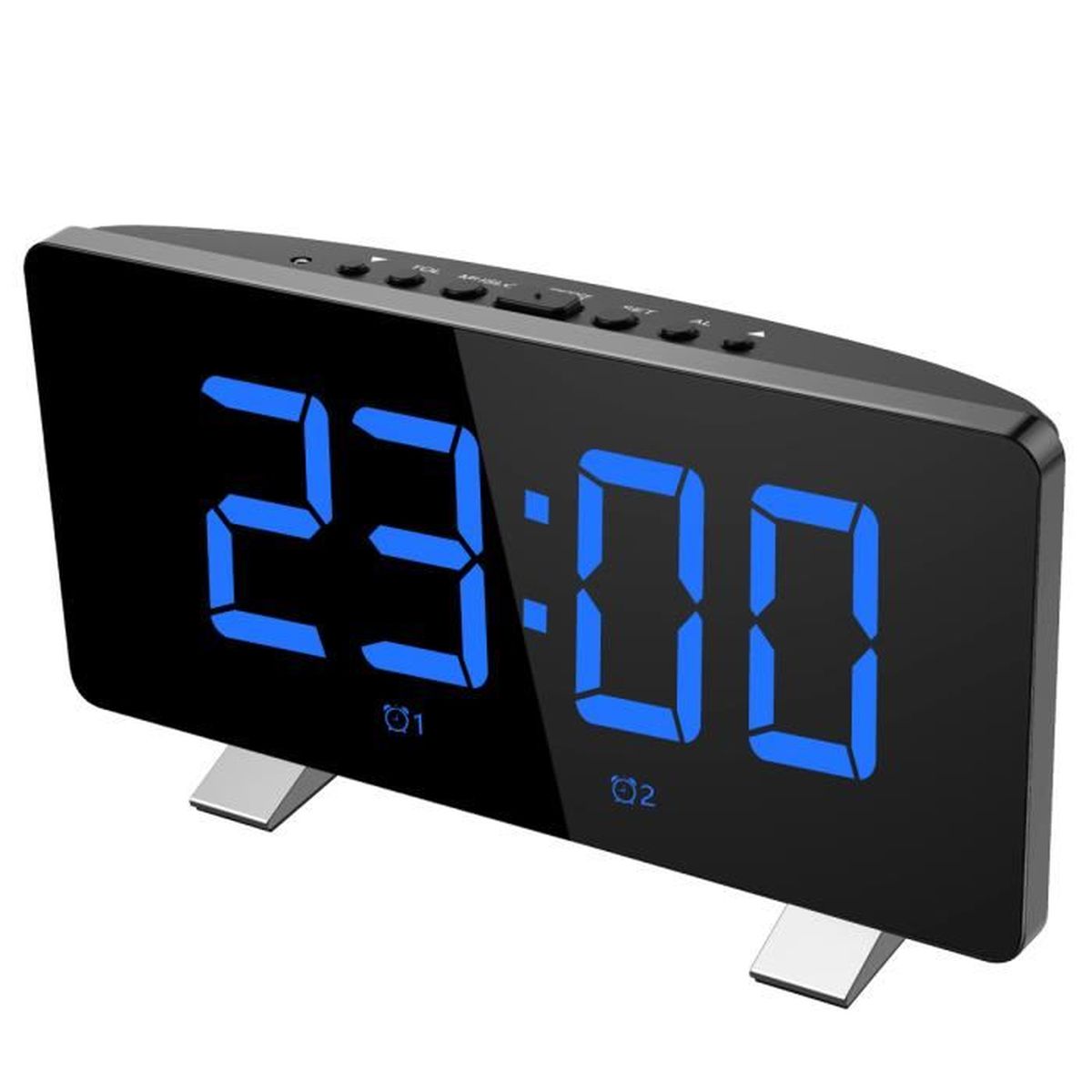 Réveils fonction Alarme En Blanc USB Câble d'alimentation DEL Horloge numérique avec thermomètre 