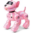 VATOS Chien Robot Interactif Enfant 17 Fonctions, 100 Actions Programmables, 2 Batterie Rechargeable, Rose , Jouet 3+ Ans