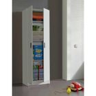 Dmora - Armoire polyvalente Salem 2 portes, 59x37h180 cm, Blanc, Panneau effet bois