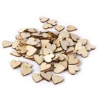 QIFULL 50pcs 40mm Tranches Disques en forme Coeur pour le DIY Décoration d'Artisanat(Bois Couleur)