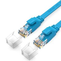 AuTech® 3M Plat Câble Ethernet Cat 6 Câble Réseau Gigabit LAN Haute Vitesse 1000Mbps 250MHz pour PC TV Box - Blue, 3M