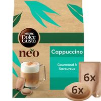 LOT DE 6 - DOLCE GUSTO - NEO Cappuccino Café dosettes Compatibles Dolce Gusto NEO - boîte de 6 dosettes et de 6 sachets