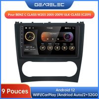 Gearelec Autoradio 9 Pouces Android pour BENZ C CLASS W203 2005-2009/ GLK-CLASS (C209) avec carplay Andriod Auto GPS Bluetooth