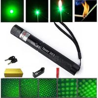 Top Laser 303 200 Mw Pointeur laser Vert Distance focale réglable et motif de filtre en étoile avec 4000 m