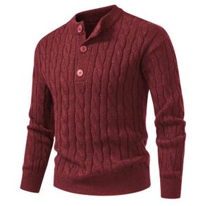 Pull Homme 2-en-1 Col Chemise Faux – Sweat Tricoté Manches Longues Hiver, Look Décontracté Élégant