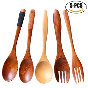 6 pcs//ensemble Japonais En Bois Vaisselle Ensemble De Couverts En Bambou