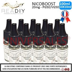 LIQUIDE E-liquide Nicoboot 20mg - Lot de 10 flacons de 10m