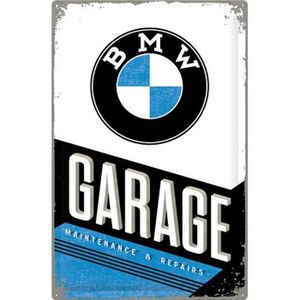 OBJET DÉCORATION MURALE Plaque en métal mate XL 40 x 60 cm : Garage BMW