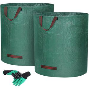 Relaxdays Sac à déchets pour jardin, 1000 litres, étanche, pliable, PE  solide, sac compost, sachet végétaux, vert foncé