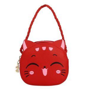 SACOCHE Rouge - Sac à bandoulière pour enfants, sac à bandoulière avec chat mignon, porte monnaie pour enfants, sacs