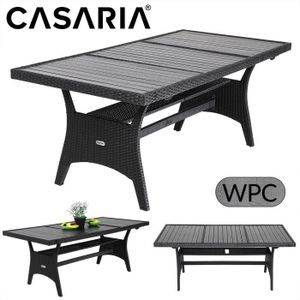 TABLE DE JARDIN  Table de jardin en polyrotin plateau en bois compo